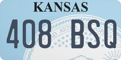 KS license plate 408BSQ