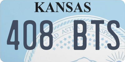 KS license plate 408BTS