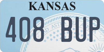 KS license plate 408BUP