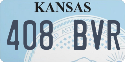 KS license plate 408BVR