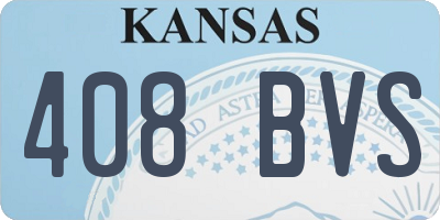 KS license plate 408BVS