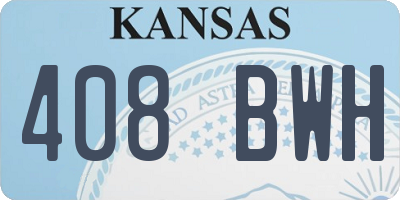 KS license plate 408BWH