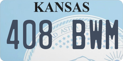 KS license plate 408BWM