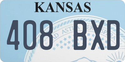 KS license plate 408BXD