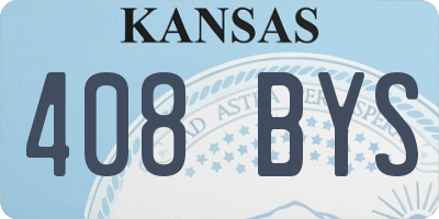 KS license plate 408BYS