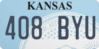 KS license plate 408BYU