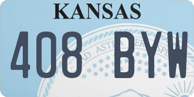 KS license plate 408BYW