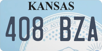 KS license plate 408BZA