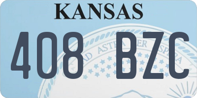 KS license plate 408BZC