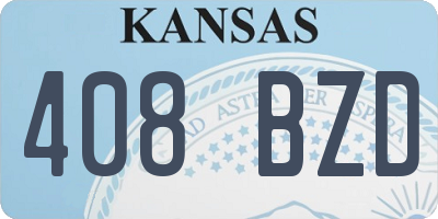 KS license plate 408BZD