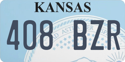 KS license plate 408BZR