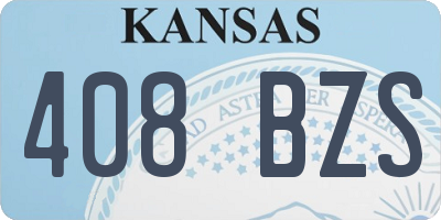 KS license plate 408BZS