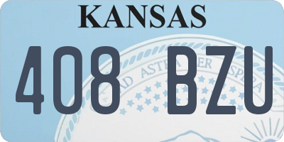 KS license plate 408BZU