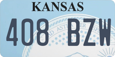 KS license plate 408BZW