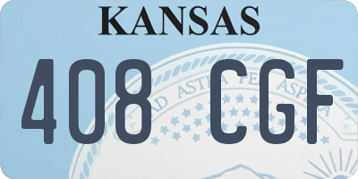 KS license plate 408CGF