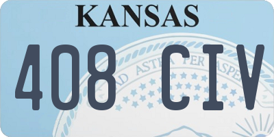 KS license plate 408CIV