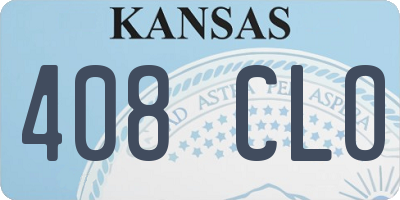 KS license plate 408CLO