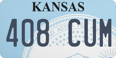KS license plate 408CUM