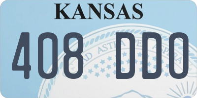 KS license plate 408DDO