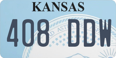 KS license plate 408DDW