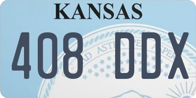 KS license plate 408DDX