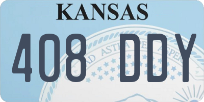 KS license plate 408DDY