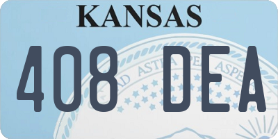 KS license plate 408DEA