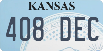 KS license plate 408DEC