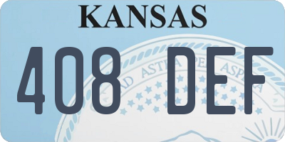 KS license plate 408DEF