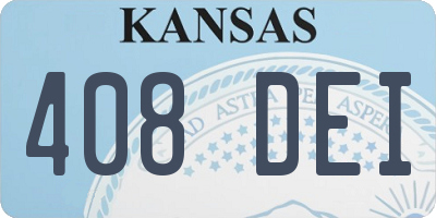 KS license plate 408DEI