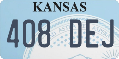 KS license plate 408DEJ