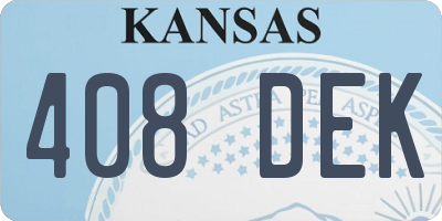 KS license plate 408DEK