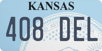 KS license plate 408DEL