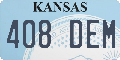 KS license plate 408DEM