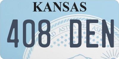 KS license plate 408DEN