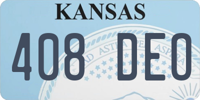KS license plate 408DEO