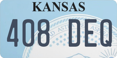 KS license plate 408DEQ