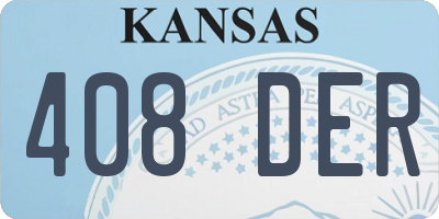 KS license plate 408DER