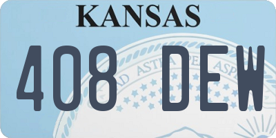 KS license plate 408DEW