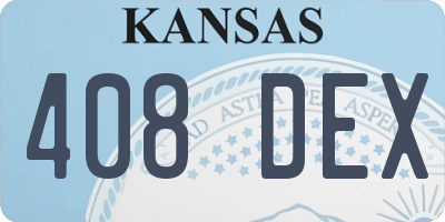 KS license plate 408DEX