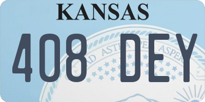 KS license plate 408DEY