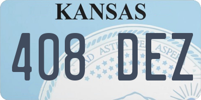 KS license plate 408DEZ