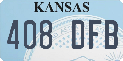 KS license plate 408DFB