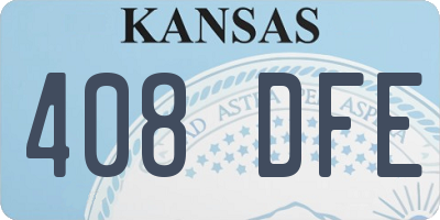 KS license plate 408DFE