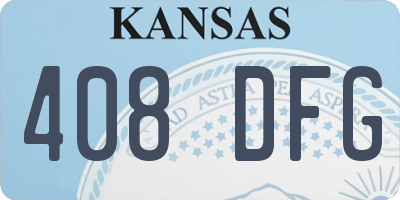 KS license plate 408DFG