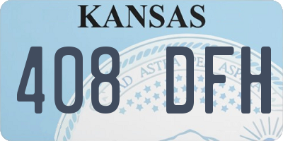 KS license plate 408DFH