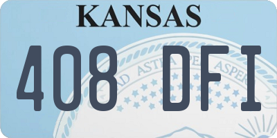 KS license plate 408DFI