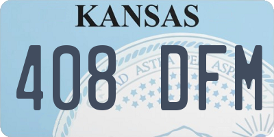 KS license plate 408DFM