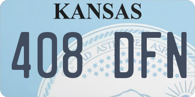 KS license plate 408DFN