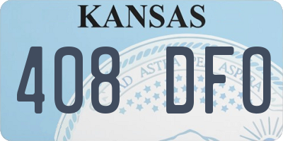 KS license plate 408DFO